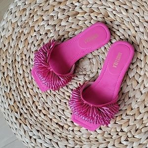 Pink flat sandals